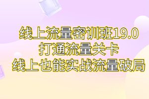 （6955期）线上流量密训班19.0，打通流量关卡，线上也能实战流量破局