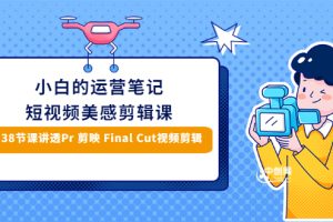 (2945期)小白的短视频美感剪辑 讲透Pr 剪映 Final Cut(手机/电脑通用)38节课+素材库
