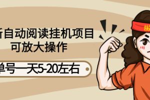 （2684期）最新自动阅读挂机项目，单号一天5-20左右 可放大操作【详细教程+挂机脚本】
