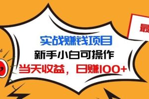 (1029期)最新实战赚钱项目:新手小白可操作,当天收益,日赚100+