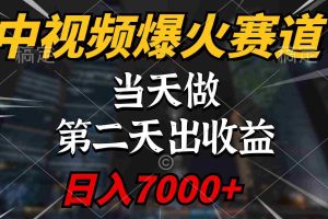 （9773期）中视频计划爆火赛道，当天做，第二天见收益，轻松破百万播放，日入7000+