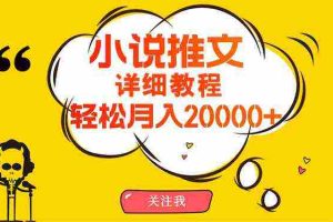 (10000期)简单操作,月入20000+,详细教程!小说推文项目赚钱秘籍!