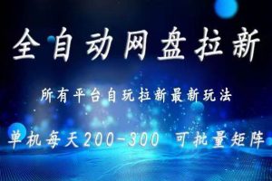 （15878期）网盘全自动拉新 单窗口日入300+ 可批量矩阵